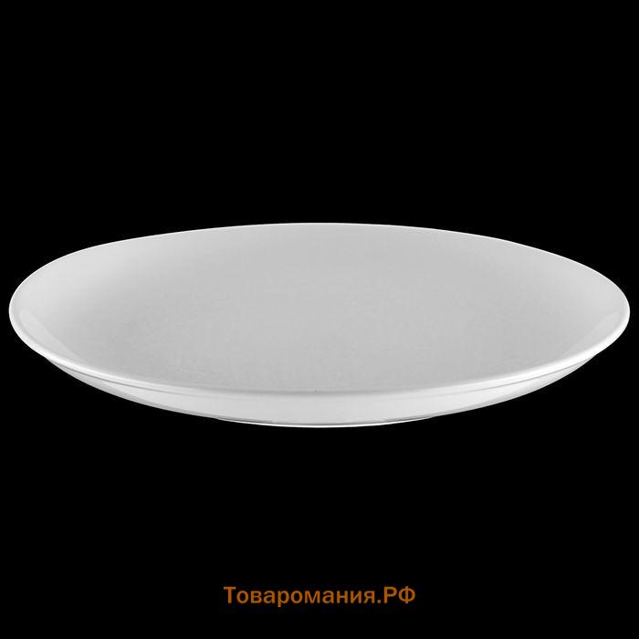 Тарелка фарфоровая пирожковая с утолщённым краем Wilmax Olivia Pro, d=18 см, цвет белый