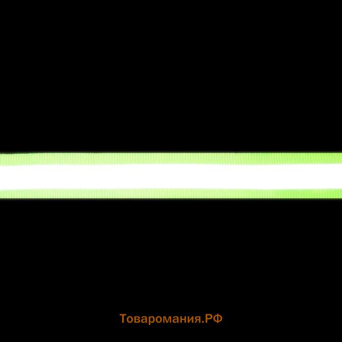 Светоотражающая лента-стропа, 20 мм, 5 ± 1 м, цвет салатовый