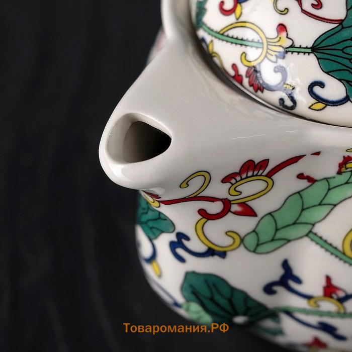 Чайник керамический заварочный с металлическим ситом «Лотос», 350 мл