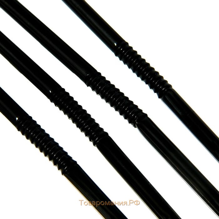 Трубочки одноразовые для напитков, 21 см, d=5 мм, 100 шт, с гофрой, цвет чёрный