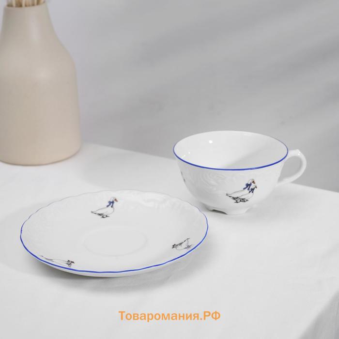 Чайный сервиз на 6 персон «Рококо. Гуси», 12 предметов: чашка 220 мл, блюдце d=15,5 см