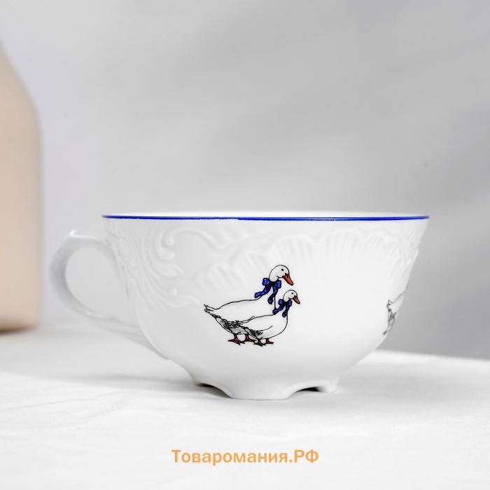 Чайный сервиз на 6 персон «Рококо. Гуси», 12 предметов: чашка 220 мл, блюдце d=15,5 см
