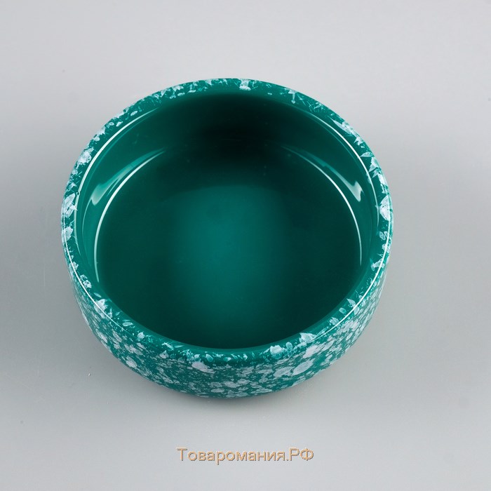 Миска керамическая для грызунов "Брызги" 100 мл 8,5 х 3 см зелёная
