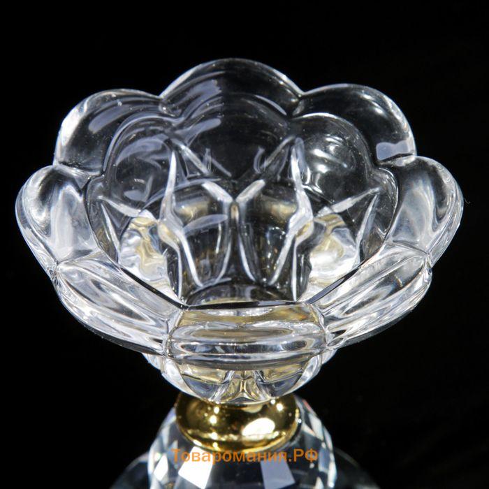 Подсвечник стекло на 1 свечу "Цветочек с шариком" 7,7х6,8х6,8 см