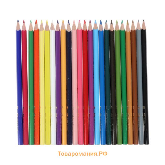 Карандаши 24 цвета Faber-Castell Eco трёхгранные с точилкой, картонная коробка