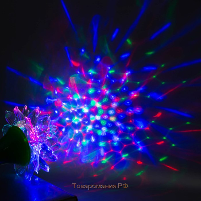Световой прибор «Цветок» 12.5 см, свечение RGB, 220 В, зелёный