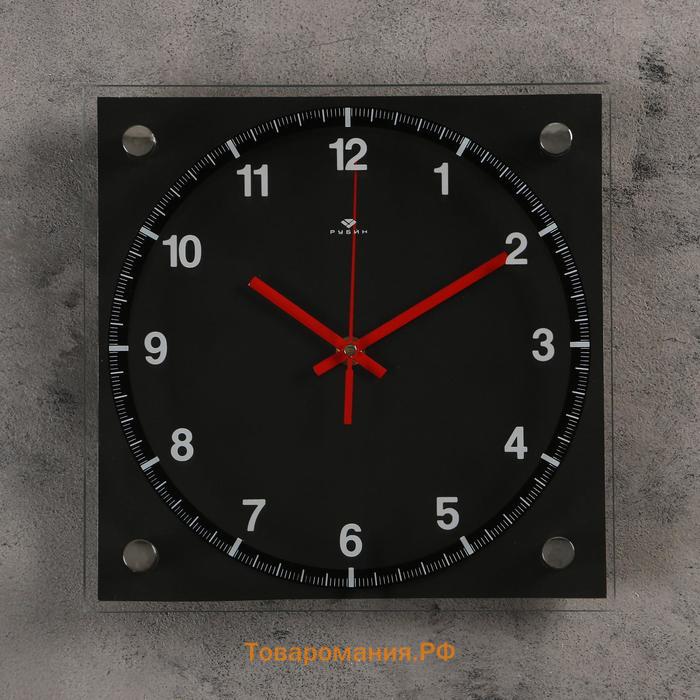 Часы настенные "Чёрная классика", бесшумные, 25 х 25 см