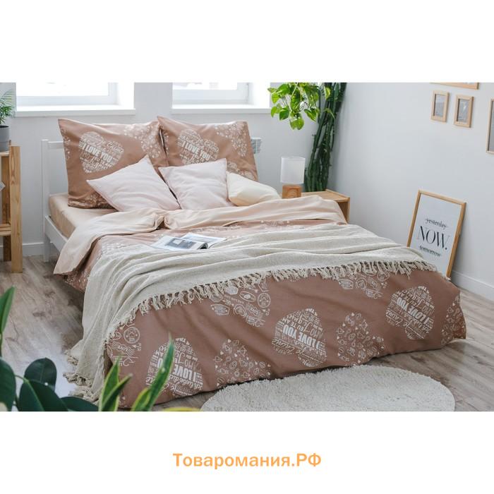 Постельное бельё "" евро Te amo (вид 3) 200 х 217 см, 220 х 240 см, 70 х 70 - 2 шт
