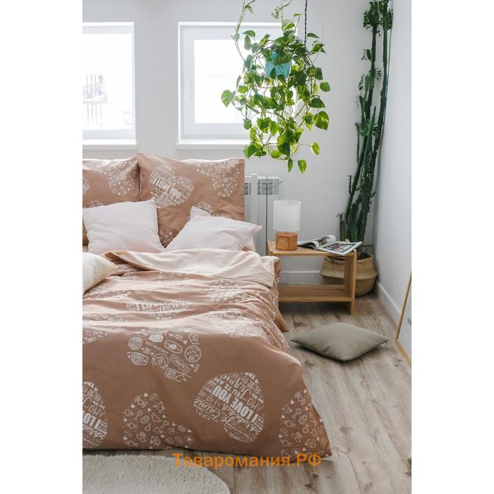 Постельное бельё "" евро Te amo (вид 3) 200 х 217 см, 220 х 240 см, 70 х 70 - 2 шт