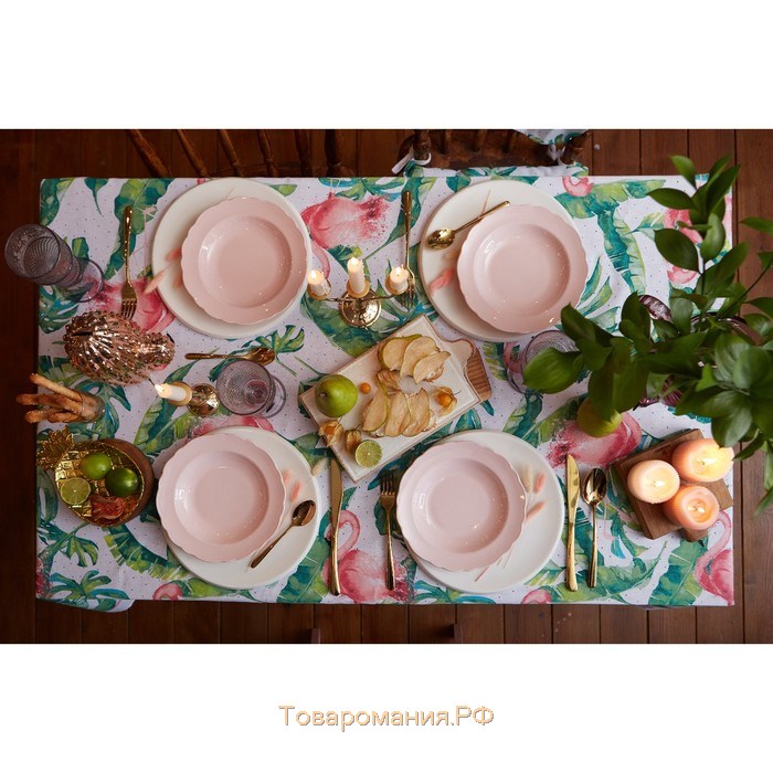 Скатерть "Доляна" Tropical kitchen 220х144 см, 100% хлопок, 164 г/м2