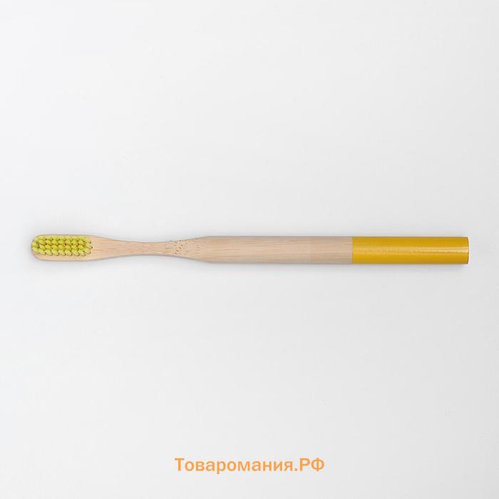 Бамбуковая зубная щётка средней жесткости, микс цветов