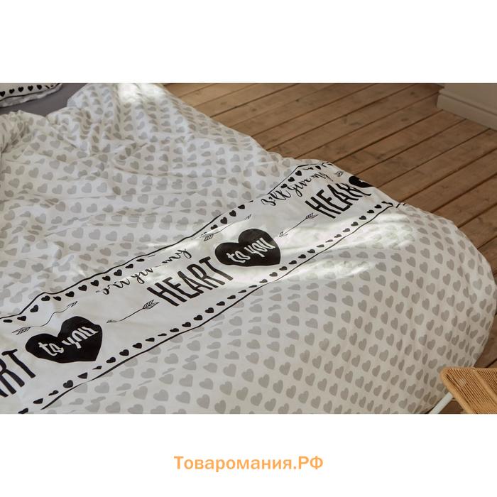 Постельное белье "" евро My heart 200 *217 см, 240*220 см, 70*70 см -2 шт, бязь