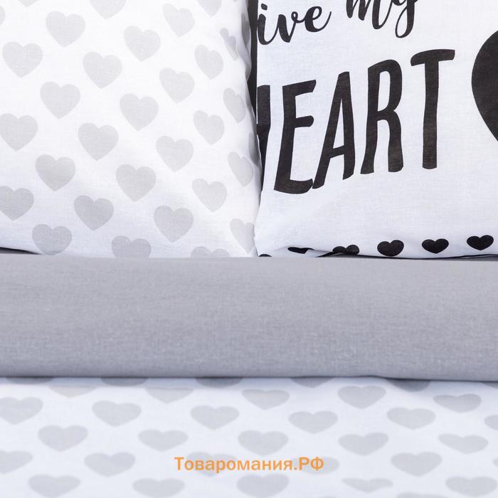 Постельное белье "" евро My heart 200 *217 см, 240*220 см, 70*70 см -2 шт, бязь