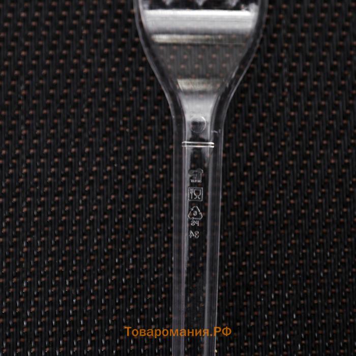 Вилка пластиковая одноразовая «Премиум», 16,5 см, цвет прозрачный