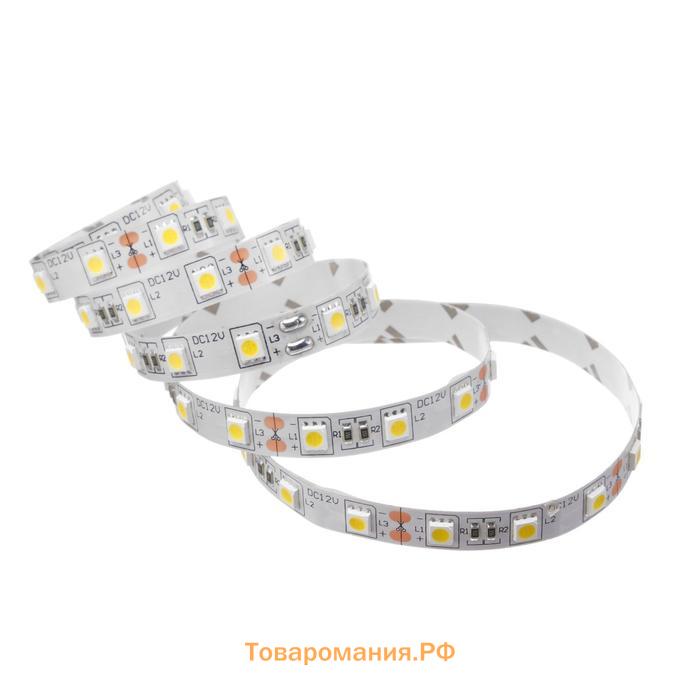 Светодиодная лента Ecola PRO 1 м, IP20, SMD5050, 60 LED/м, 14.4 Вт/м, 12 В, 4200К