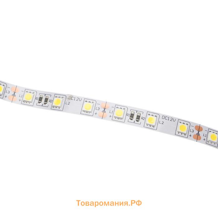 Светодиодная лента Ecola PRO 1 м, IP20, SMD5050, 60 LED/м, 14.4 Вт/м, 12 В, 4200К