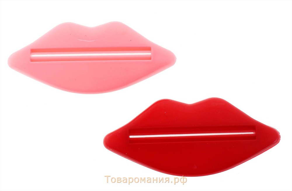 Набор выдавливателей для зубной пасты «Губы», 2 шт, 9,3×4,2 см, цвет красный