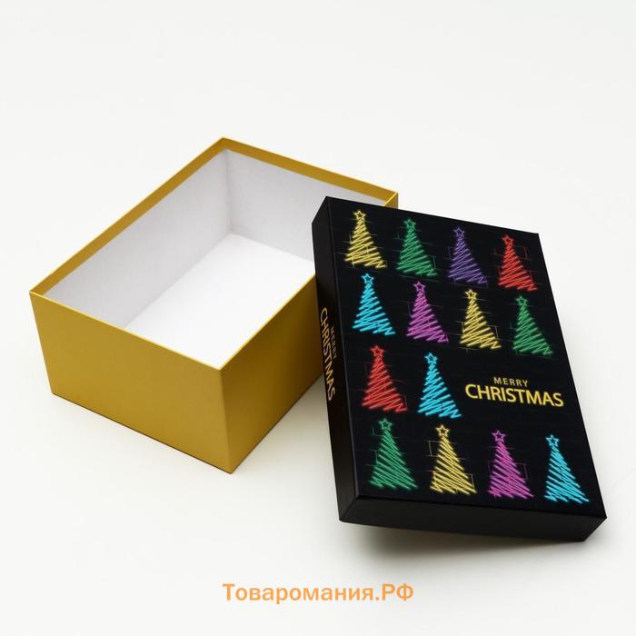 Набор подарочных новогодних коробок 3 в 1 Merry christmas, 23 х 16 х 9,5 - 19 х 12 х 6,5 см. Новый год