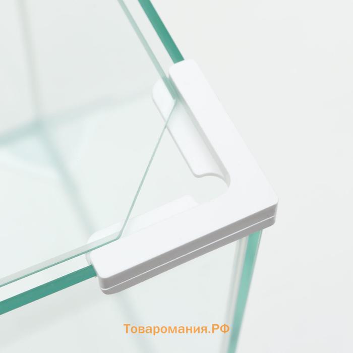 Аквариум "Куб", покровное стекло, 19 литров, 25 x 25 x 30 см, белые уголки