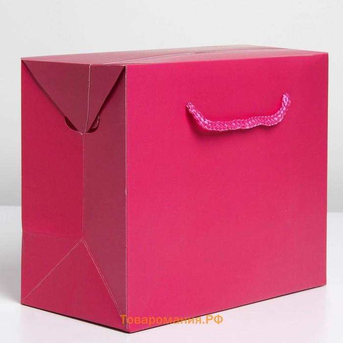 Пакет—коробка «Фуксия», 23 × 18 × 11 см