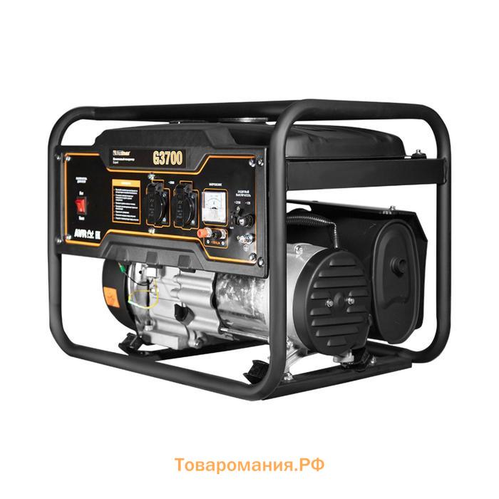 Бензиновый генератор FoxWeld Expert G3700, 3.3 кВт, 7 л.с, 2х220 В, 12 В, ручной старт