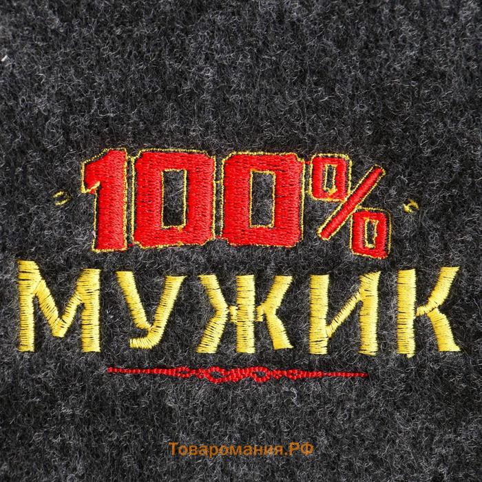 Подарочный набор 23 февраля Шапка "100% мужик" + Ароматизатор Эвкалипт