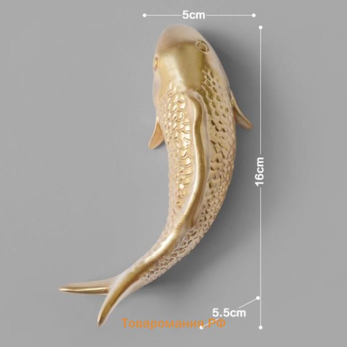 Декор настенный, панно TAKE IT EASY «Рыбка», 16×5 см, золото, правый