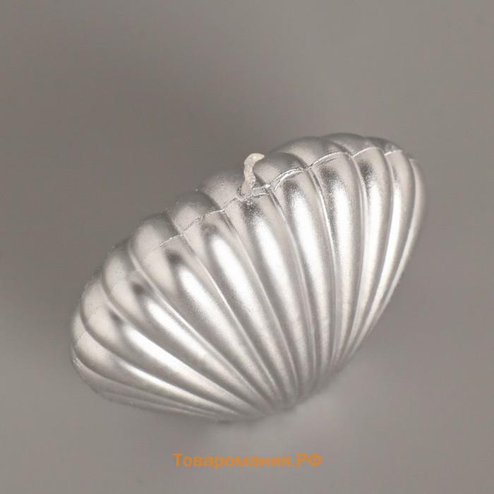 Свеча фигурная лакированная "Ракушка", 3,2х4,5 см, серебро