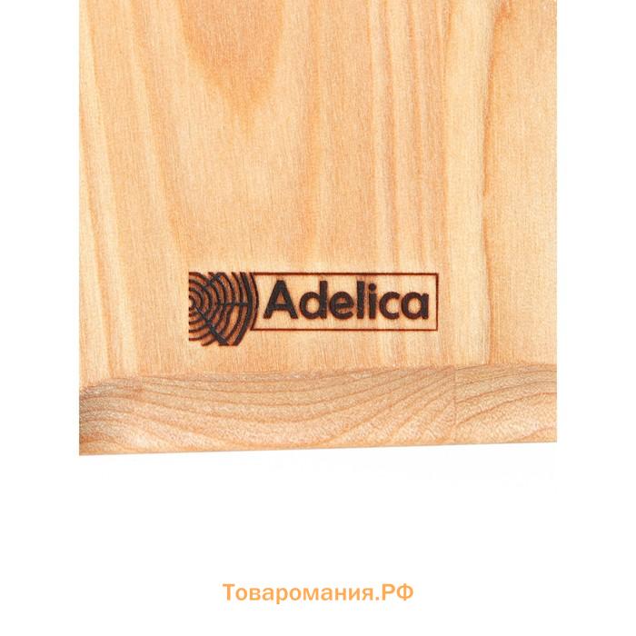 Доска разделочная деревянная Adelica «Пикничок», 15×15×1,8 см, пропитана минеральным маслом, берёза