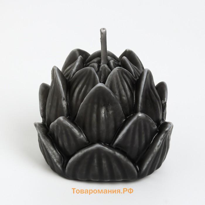 Свеча фигурная "Лотос", 6х4,5 см, черный