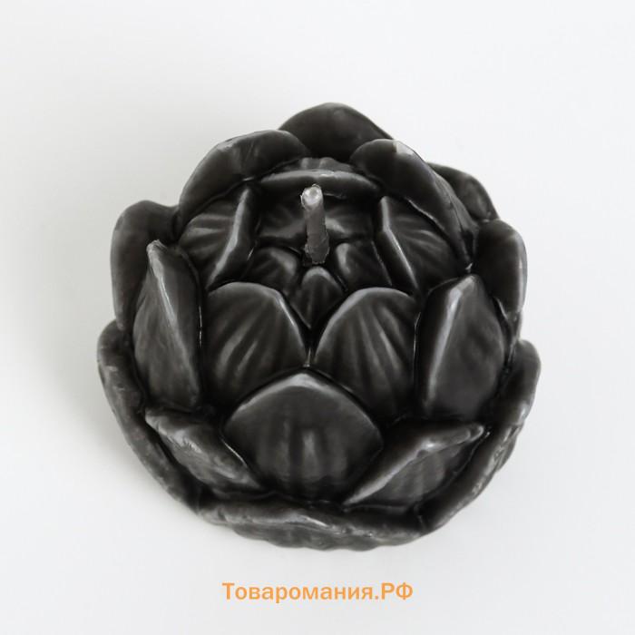 Свеча фигурная "Лотос", 6х4,5 см, черный
