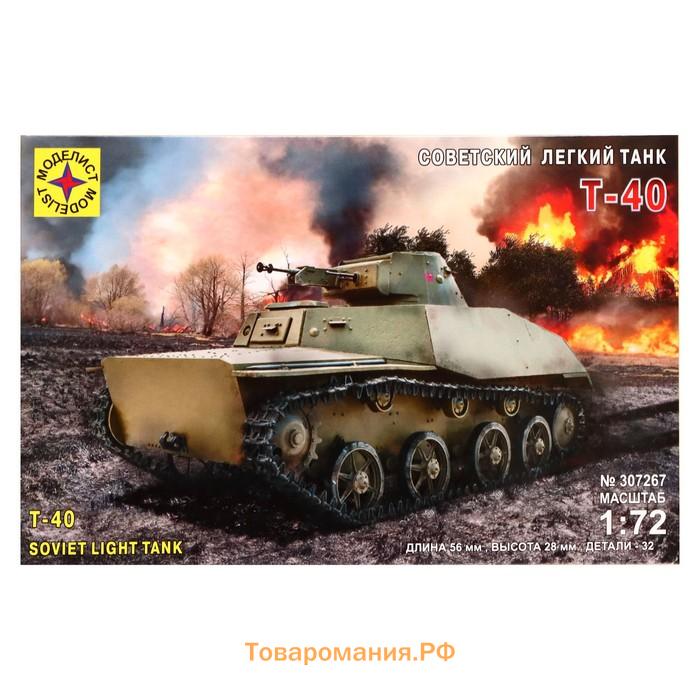 Сборная модель «Советский лёгкий танк Т-40», 1:72