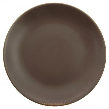 Тарелка керамическая обеденная «Пастель», d=27 см, цвет коричневый