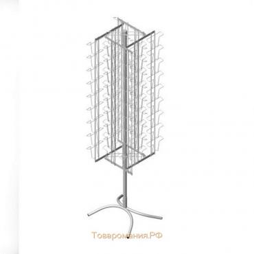 Стойка вращающаяся для открыток, напольная, 72 кармана А5, 44×44×180 см, цвет белый