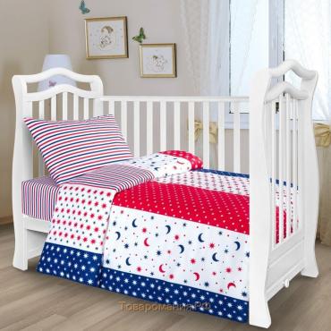 Комплект постельного белья АДЕЛЬ Kids Кассиопея 107х140, 107х140, 40х60см, поплин 110г/м, хл100%