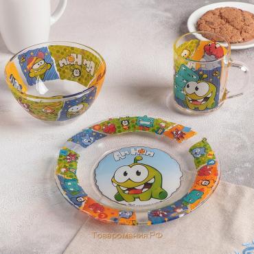 Набор посуды детский Priority «Ам Ням», 3 предмета: тарелка d=20 см, салатник d=13 см, кружка 200 мл, стекло