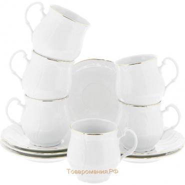 Чашка для чая 310 мл с блюдцем 160 мм Bernadotte, декор «Отводка золото»