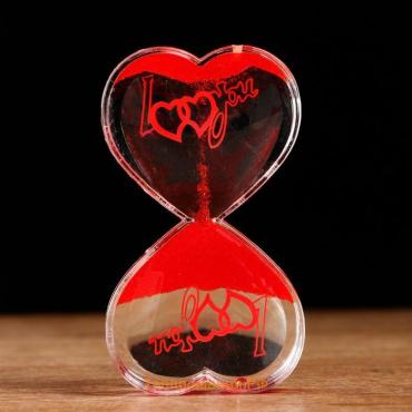 Гелевые часы "Я тебя люблю", антистресс, 7.5 х 13 см, красные