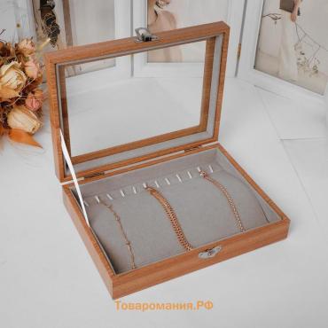 Подставка под кулоны, цепи, 12 крючков, 20×15×4.5, серая