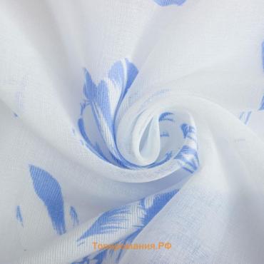 Ткань тюлевая "Цветочная иллюзия" голубой, ш.280 см, дл.50,3 м, пл. 100 г/м2, 100% п/э