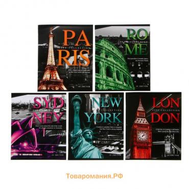 Тетрадь 48 листов в клетку Calligrata "Путешествие", обложка мелованный картон, УФ-лак, блок офсет, МИКС