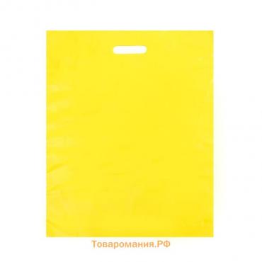 Пакет полиэтиленовый с вырубной ручкой, Желтый 40-50 См, 30 мкм