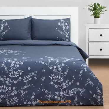 Постельное бельё  1,5 сп Floral print, 143х215 см, 150х214 см, 50х70 см 2 шт, поплин